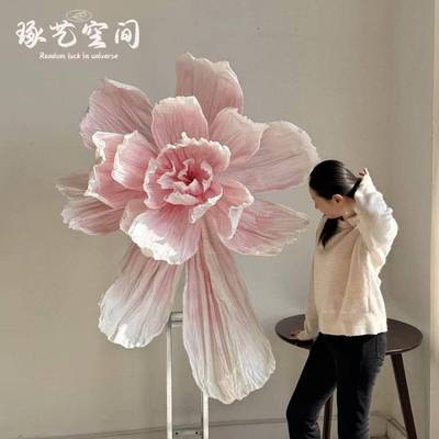 巨型婚礼纸美塑花庆褶艺皱橱窗装D50543纸饰背景手工纸婚花美艺灰
