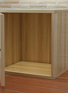 储物柜书柜 木质中式客厅收纳柜多功能 单个小方白色置物柜柜