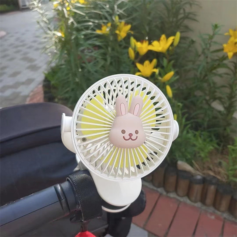 韩版婴儿推车小风扇便携式随身小型手持床上卡通无叶迷你充电驱蚊