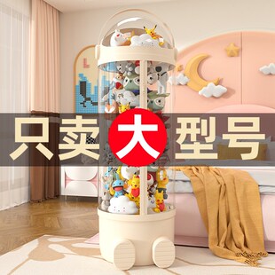 大直径娃娃收纳桶儿童毛绒玩具收纳筒放玩偶公仔神器透明箱整理筐