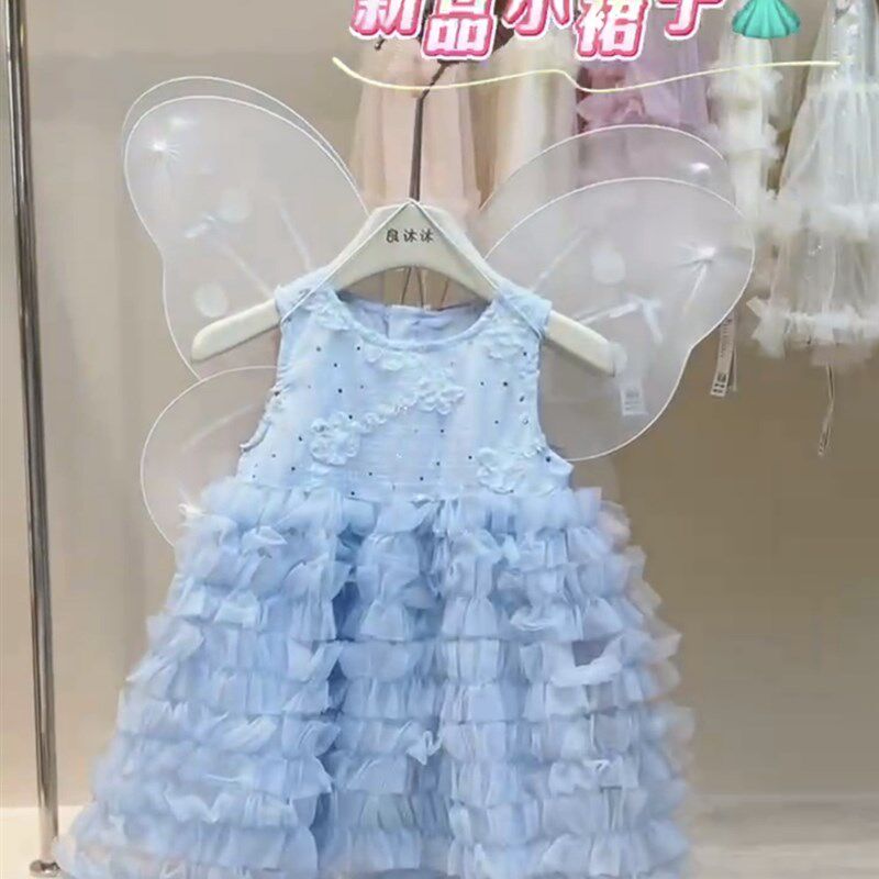女童连衣裙2025新款夏季儿童公主裙背心裙礼服蓬蓬蛋糕裙洋气裙子