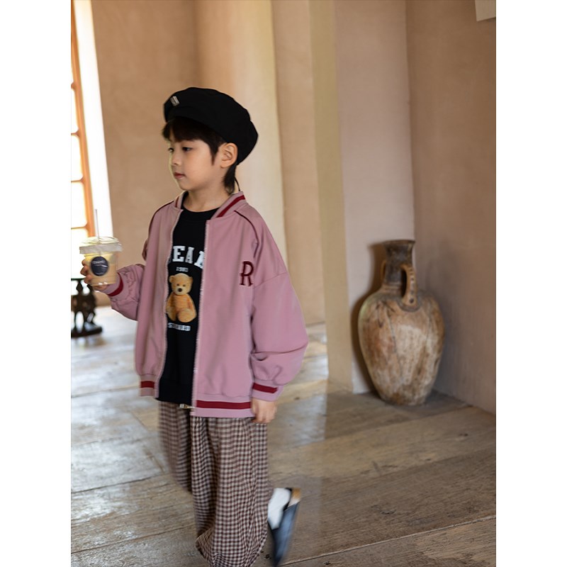 虾酱麻麻男女童棒球服春秋装2025新款宝宝洋气刺绣儿童夹克外套潮