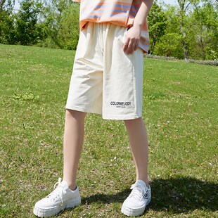 少女大童夏装2024新款时尚松紧腰高中女生五分裤子初中学生休闲裤