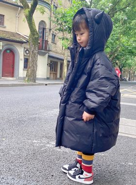 反季儿童羽绒服中长款女宝宝男童女童外套韩版中童大童洋气童装潮