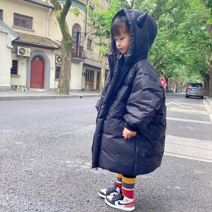 反季儿童羽绒服中长款女宝宝男童女童外套韩版中童大童洋气童装潮
