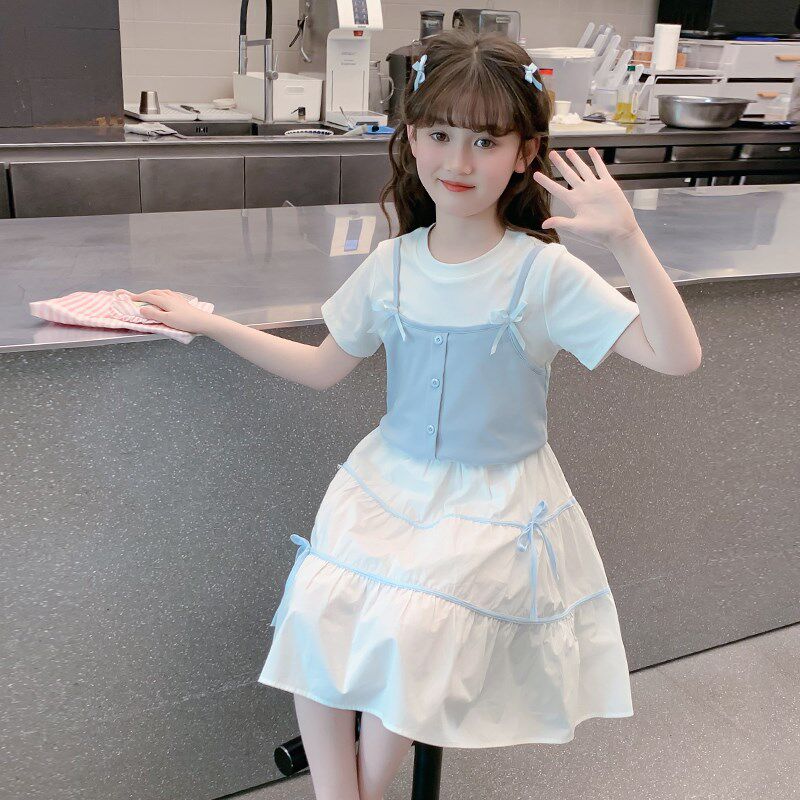 女童短袖T恤2025新款夏装儿童洋气时髦纯棉半袖上衣夏季女孩体恤