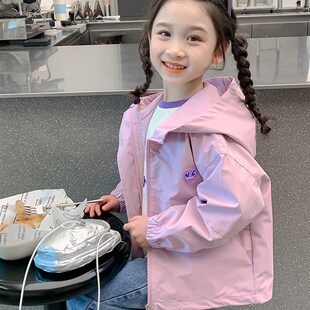 女童外套秋冬2024新款二棉冲锋衣时髦洋气二棉初秋薄款上衣冲锋衣