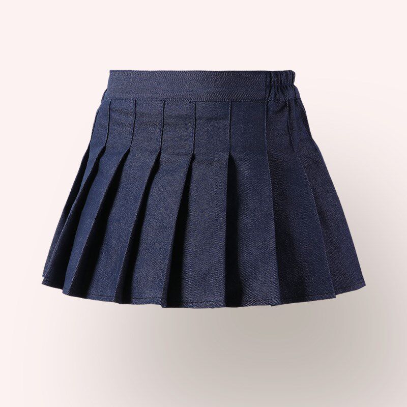 女童牛仔百褶裙2025夏季新款儿童学院复古半身裙洋气时髦A字短裙