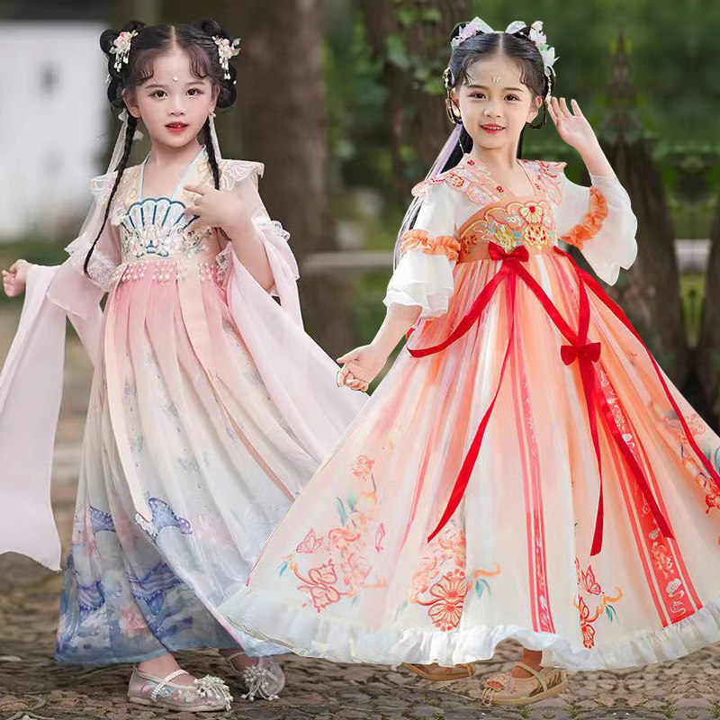 女童汉服春季新款中国风儿童古装古风超仙公主裙女孩唐装旗袍夏季