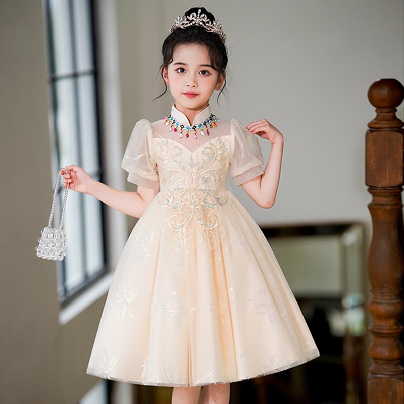 女童公主裙礼服儿童蓬蓬纱裙2025新款夏季花童婚纱裙子女孩连衣裙