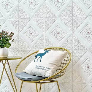 1墙壁贴板防水防潮3d立体自粘pvc墙面扣板护P墙板装饰软包泡沫壁