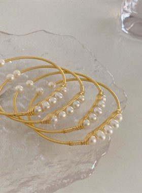 【丝丝缠绕】春夏复古简约天然淡水珍珠手镯 淑女风高级感手链