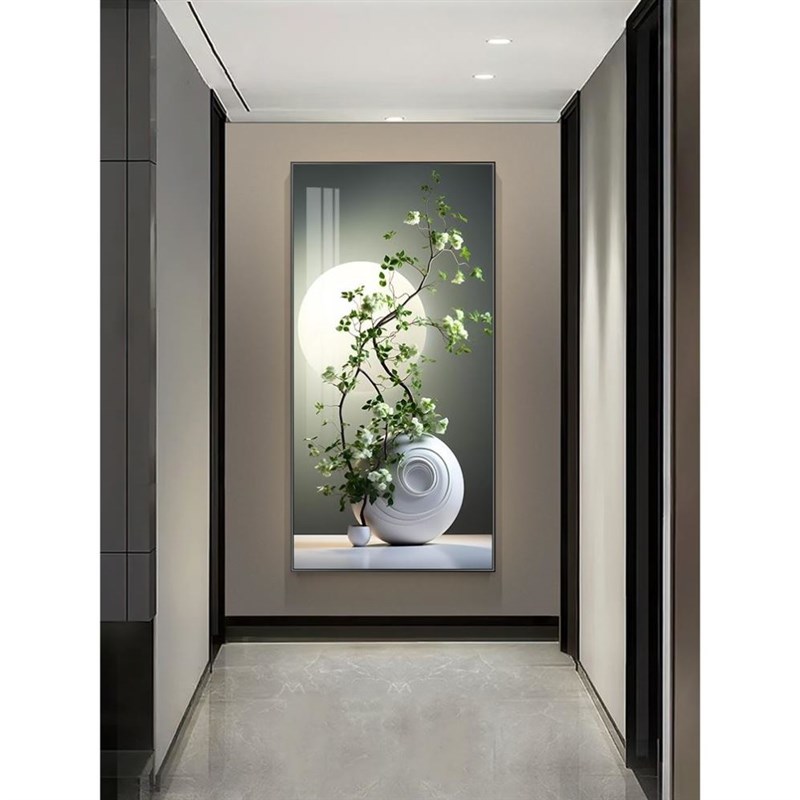 玄关壁画2024新款自粘装饰现代贴画入户3d卫生间门过道画贴纸墙贴图片