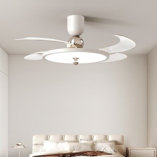 2025新款 卧室风扇灯42寸隐形吸顶电扇灯白色高级感护眼餐厅房间灯