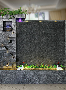 办公室水幕墙客厅l鱼缸流水喷泉招财风水招财流水墙创意加湿器摆