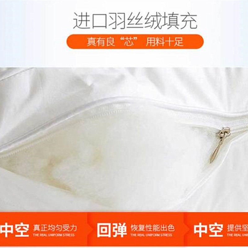 枕头枕芯拉链不塌陷不变形48x74真空压缩一对家用可拆洗可水洗