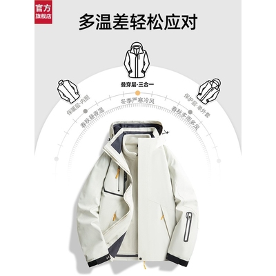 骆驼骑师官网三合一冲锋衣男女抓绒内胆防风防水户外进藏登山服机