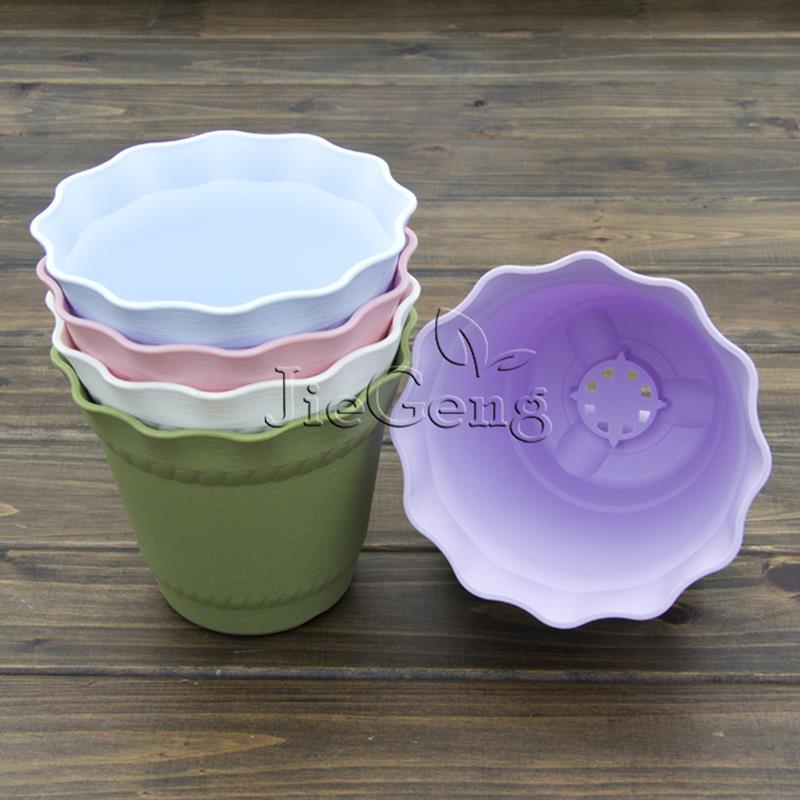 罗马之风花盆 多色环保塑料花盆 花卉盆栽种菜盆园艺 (送托盘)