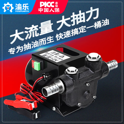 渝乐电动抽油泵12V24V220V伏自吸泵正反转直流加油泵柴油抽油机器