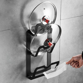 不锈钢厨房免打孔墙上锅盖架壁挂家用砧板菜板置物架子沥水收纳架