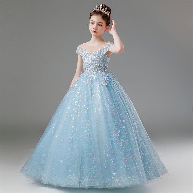 儿童礼服公主裙春夏生日女童钢琴演出服走秀高端六一小主持人服装