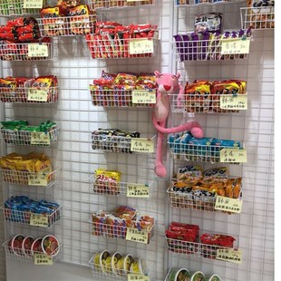 家用超市挂篮货架网片白色铁丝包胶展示篮子格子浸塑收纳篮置物篮
