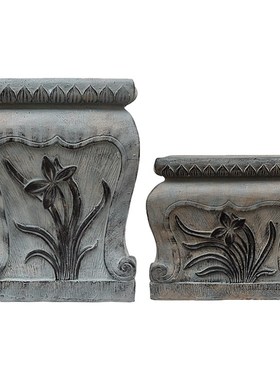 户外草坪花园石墩石凳仿古柱花缸中式庭院阳台院子装饰布置摆件