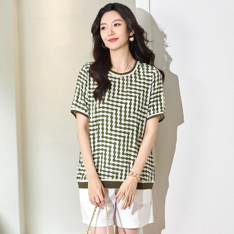 大码女装2024夏装胖妹妹百搭时尚雪纺上衣胖mm宽松显瘦短袖T恤衫,女装/女士精品,大码内搭,淘宝优惠券,粉丝福利购,淘宝优惠卷