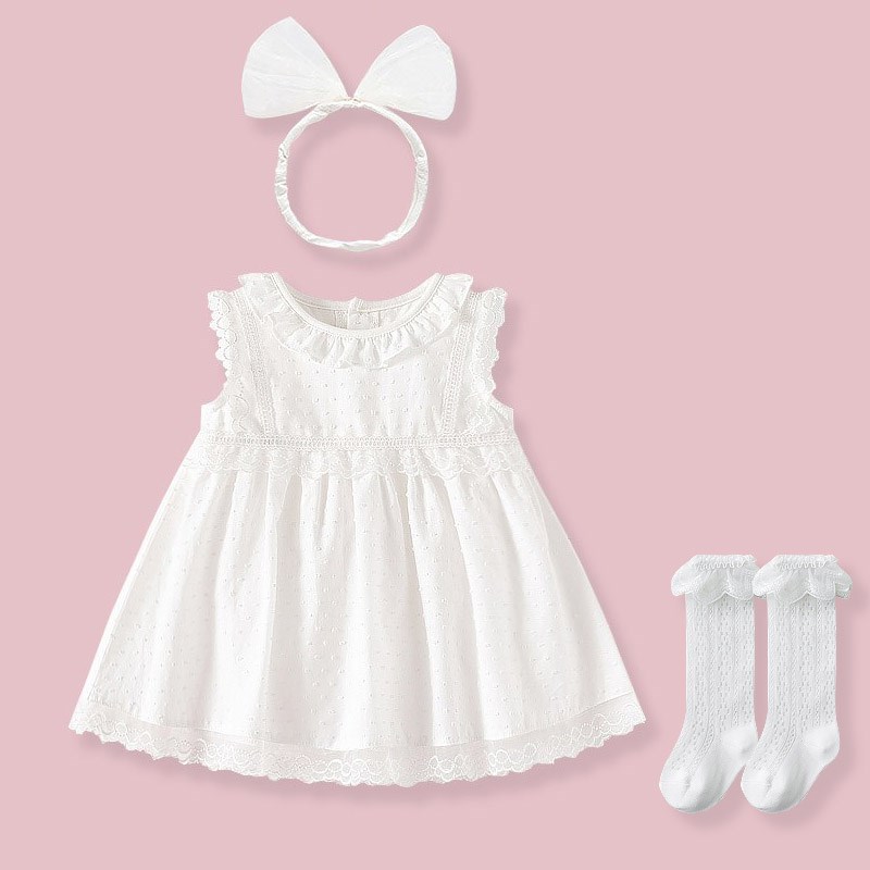 婴儿夏季连衣裙女宝宝可爱超萌公主裙新生儿满月百天周岁礼服裙夏