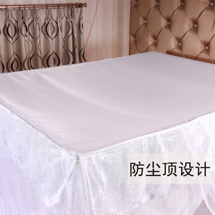 加密加厚方顶防尘传统宫廷带支架1.8米1.5m床单开门 蚊帐家用老式