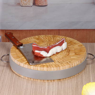 天然楠竹菜板加厚圆形商用猪肉档剁骨板防霉剁肉菜墩家用切菜砧板