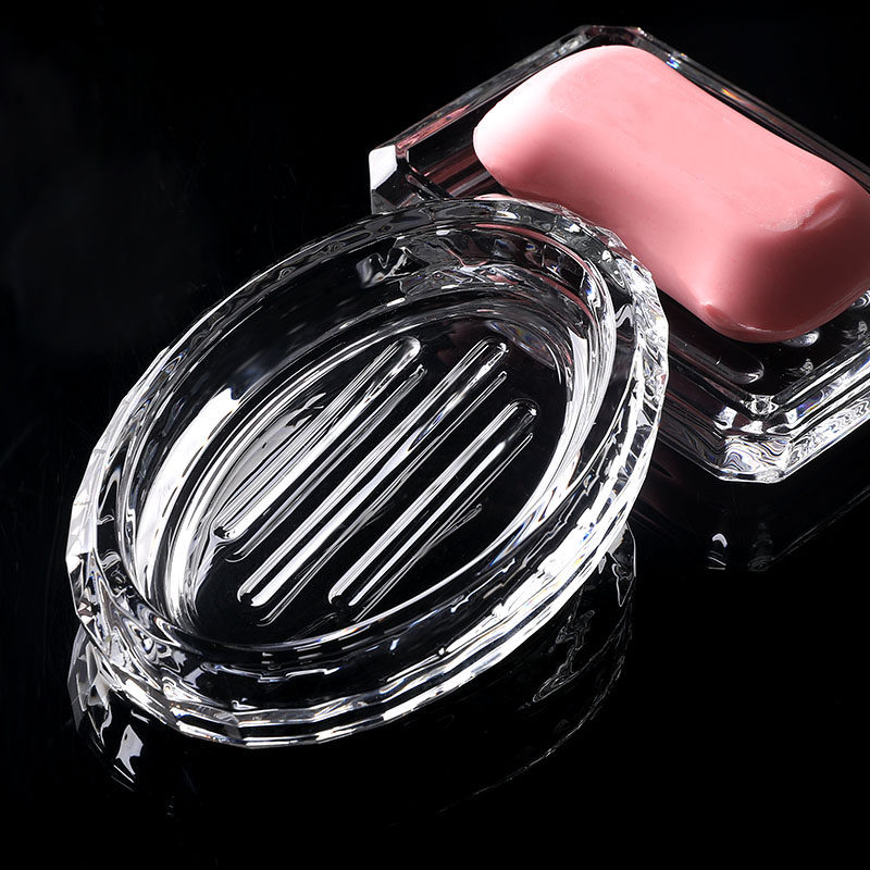 玻璃香皂盒透明家用卫生间手工皂碟盘创意酒店宾馆旅社浴室肥皂盒