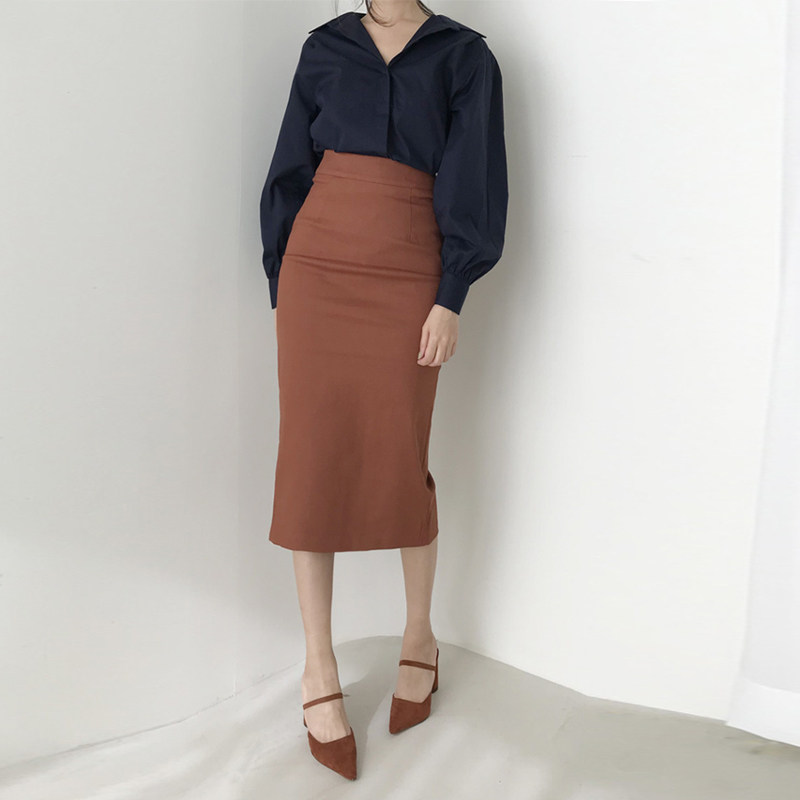 包臀半身裙中长款女秋冬黑色西装裙高腰包臀裙包裙秋季半身裙长裙