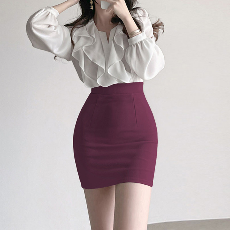 黑色ol职业一步裙短款半身裙女2022高腰紧身性感百搭工装包臀裙秋