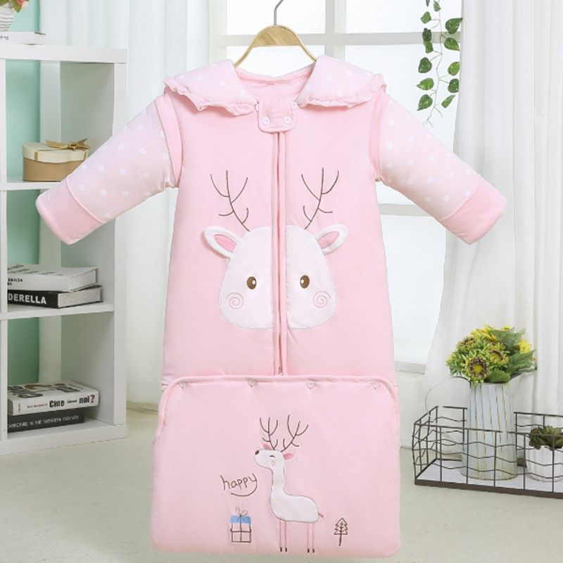 婴儿睡袋秋冬款加厚纯棉四季通用新生儿童春秋冬季幼儿宝宝防踢被