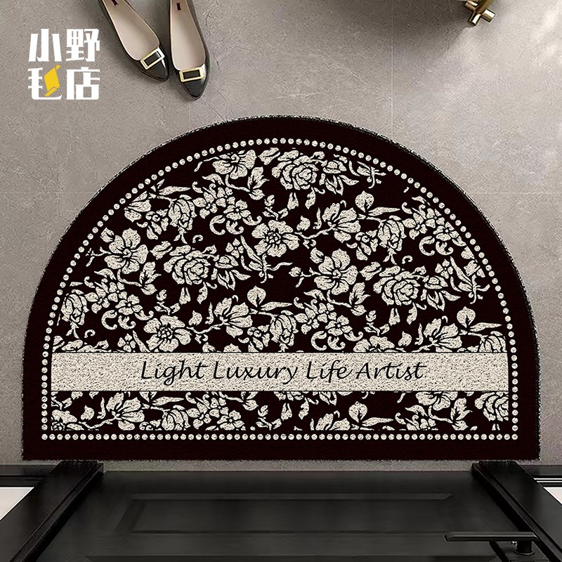 复古入户门垫进门地垫丝圈脚垫法式奶油风地垫耐脏防滑垫子可裁剪