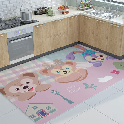 古灵精怪 厨房满铺皮革地垫可擦洗免洗PVC防水防油防滑脚垫女可爱