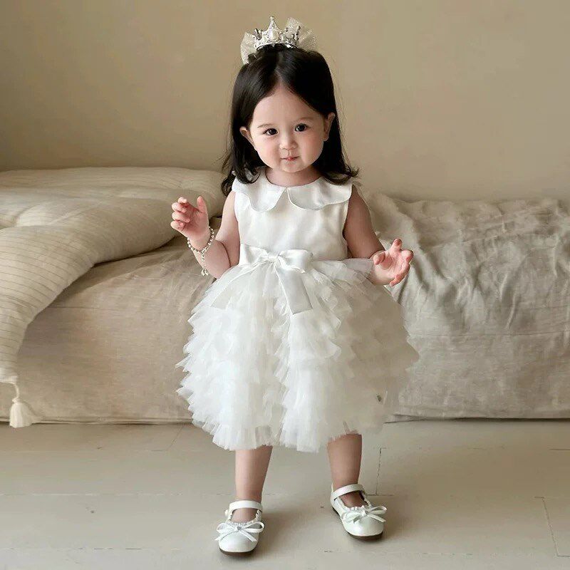 花童婚礼公主裙女宝宝周岁生日绝美小礼服日常可穿高端儿童蓬蓬纱