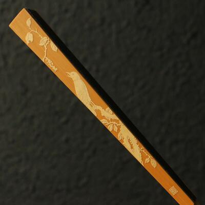 【知足常乐】几十年老玉竹东阳名家戚挺飞本工精工留青雕刻折扇竹