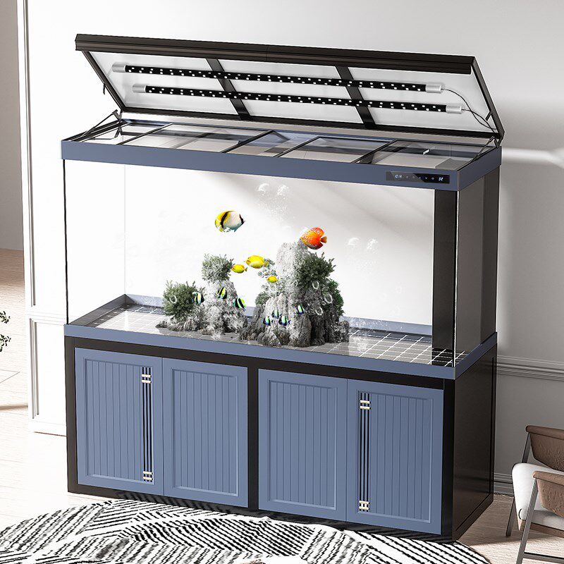 龙鱼精养缸鱼缸客厅大型家用落地水族箱超白玻璃底过滤生态免换水