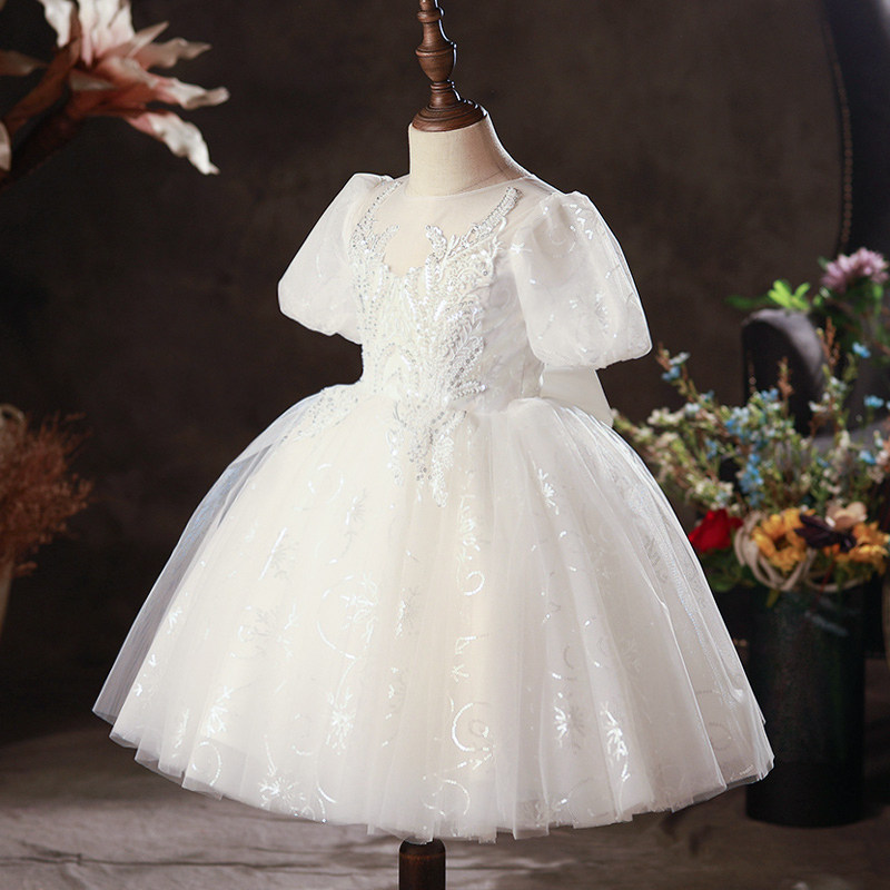 钢琴演奏礼服女童公主裙洋气走秀儿童晚礼服裙高端小女孩主持人夏