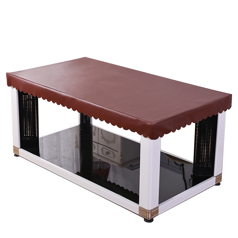 烤火罩电炉罩新款长方形茶几客厅免洗皮桌罩套防水防油pu桌面皮罩