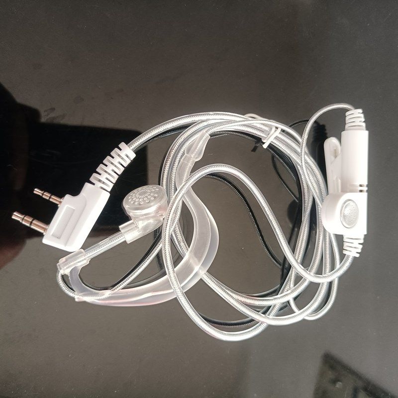 对讲机耳机线白色耳挂式耳塞耳唛K头通用插口适合国产无线电手台