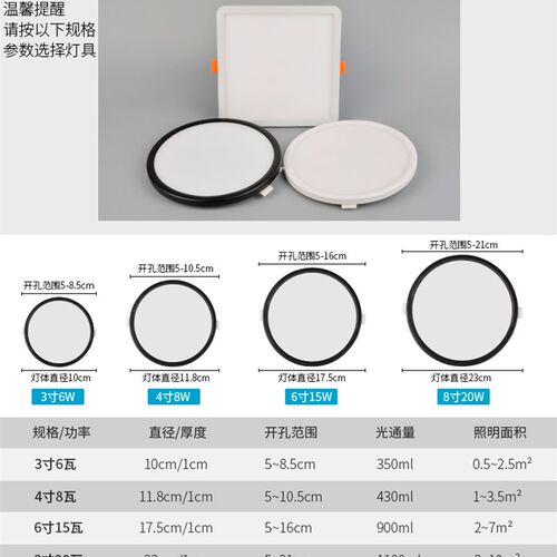 超薄led筒灯天花灯嵌入式射灯孔铜灯黑色6.5 7.5 8公分10w15w家装