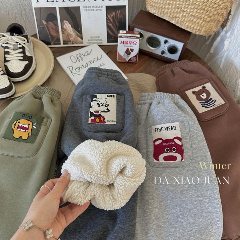 儿童加绒加厚卫裤冬季一体绒长裤