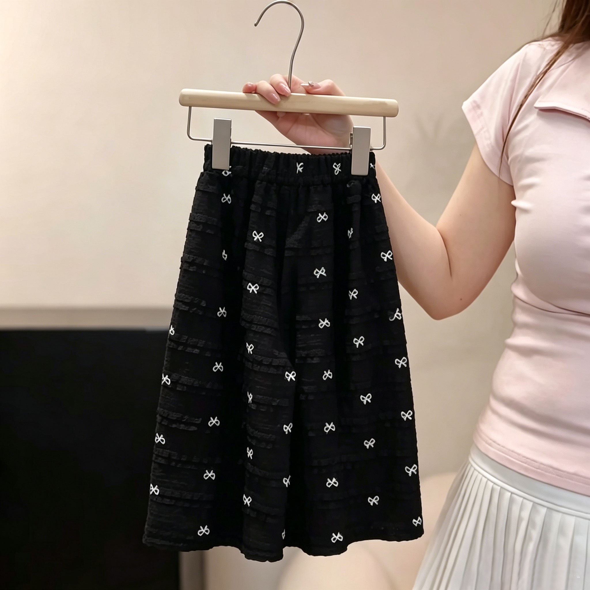 女童裤子夏季满印蝴蝶结休闲长裤