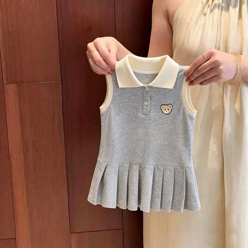 女童连衣裙夏季翻领公主背心裙子
