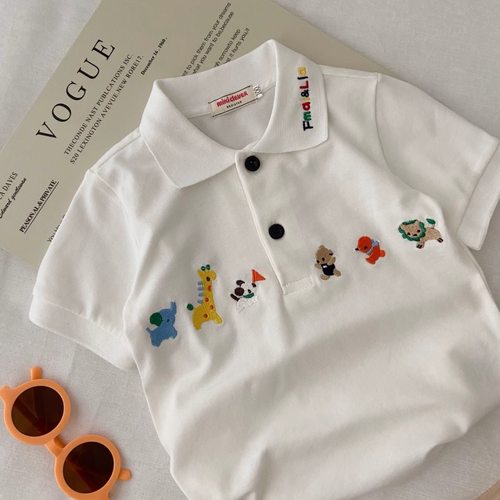 男童纯棉短袖POLO衫夏装卡通T恤