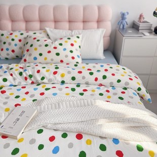 裸睡床上用品 A类母婴针织棉全棉四p件套纯棉天竺棉被套床单床笠款