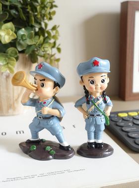 红军战士汽车内饰八路军汽车中控台装饰用品男女礼品